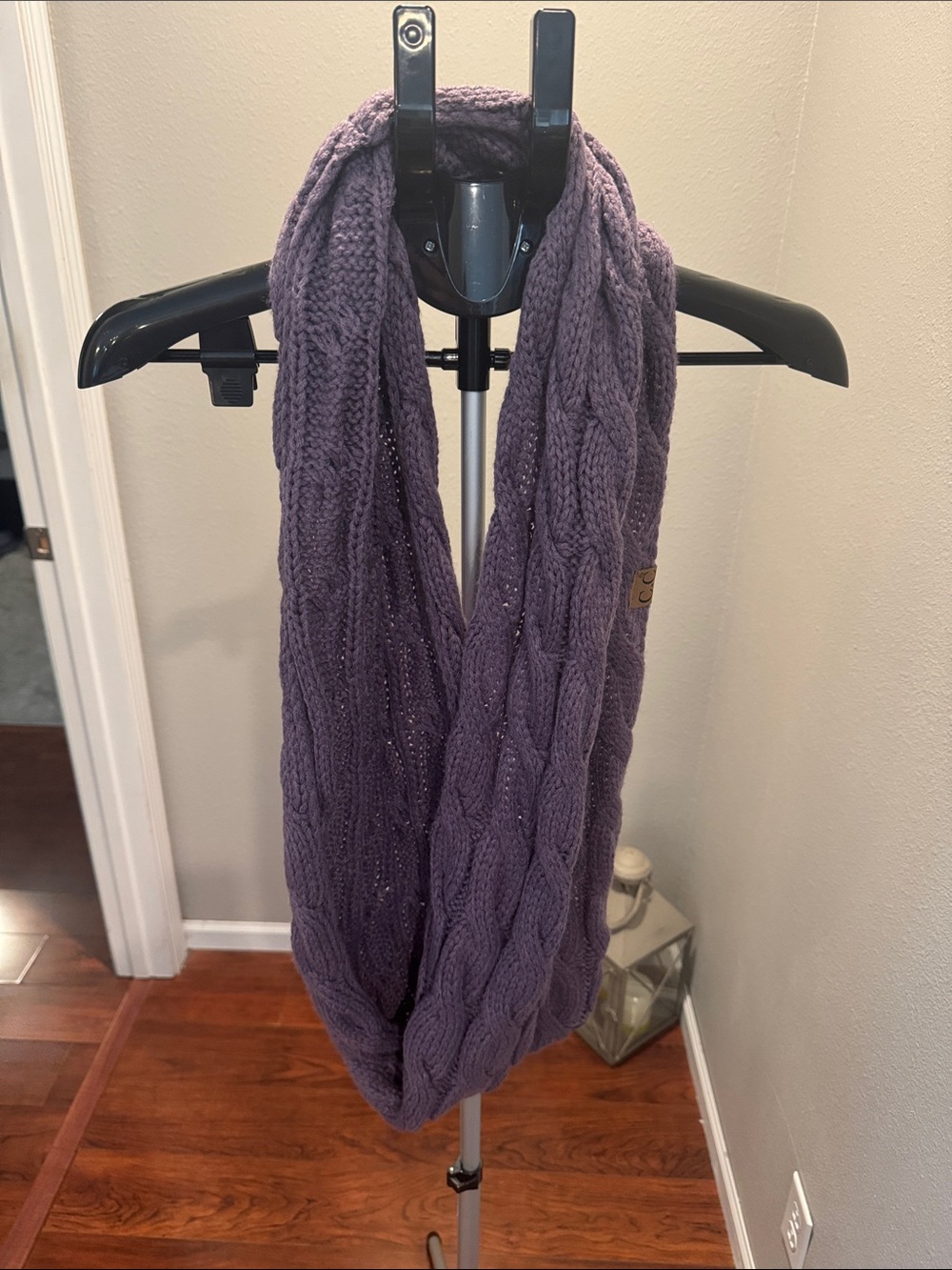 C.C Dusty Lavender Cable Knit Infinity Scarf